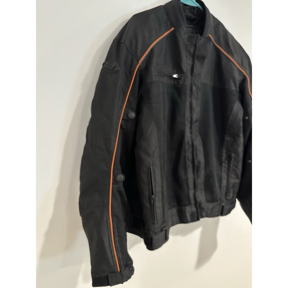 Custom Bilt Men XL Black Motorcycle Jacket Biker Moto Racing Padded Y2K - Picture 8 of 14